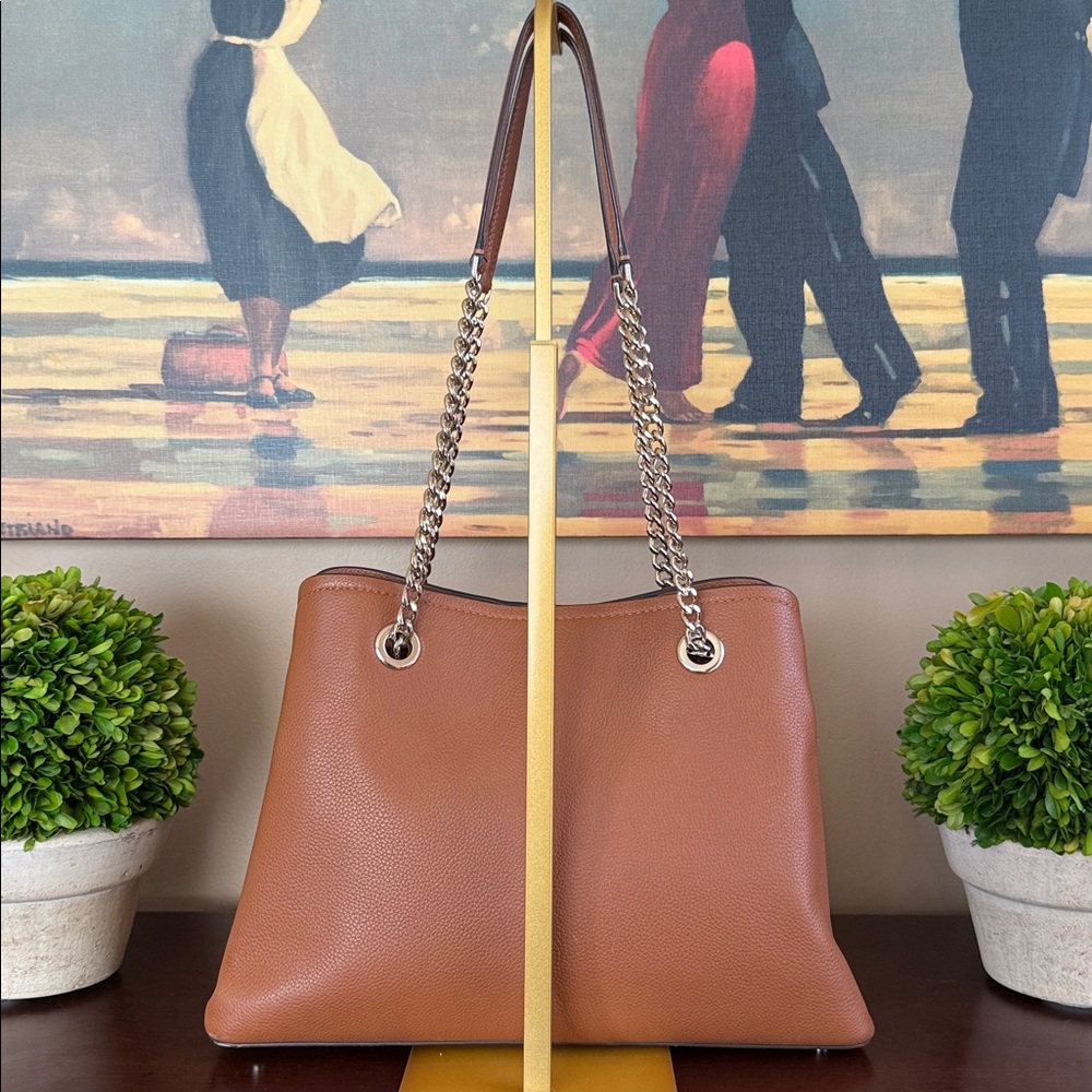 KATE SPADE ♠️ New York 🤎Jordyn🤎 MEDIUM CHAIN-HANDLE LEATHER TOTE BAG 🌟EUC🌟 - Picture 7 of 17